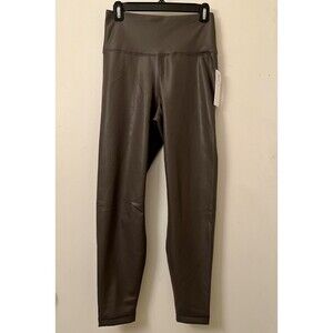 NWT Yogalicious Faux Leather Lady Love Ankle Tight Yoga Leggings Womens M Gray